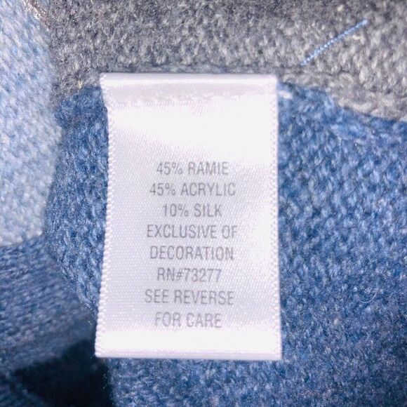 Womens Sweater L Blue Cardigan Zip Up Casual Winter Snowmen - Picture 9 of 12